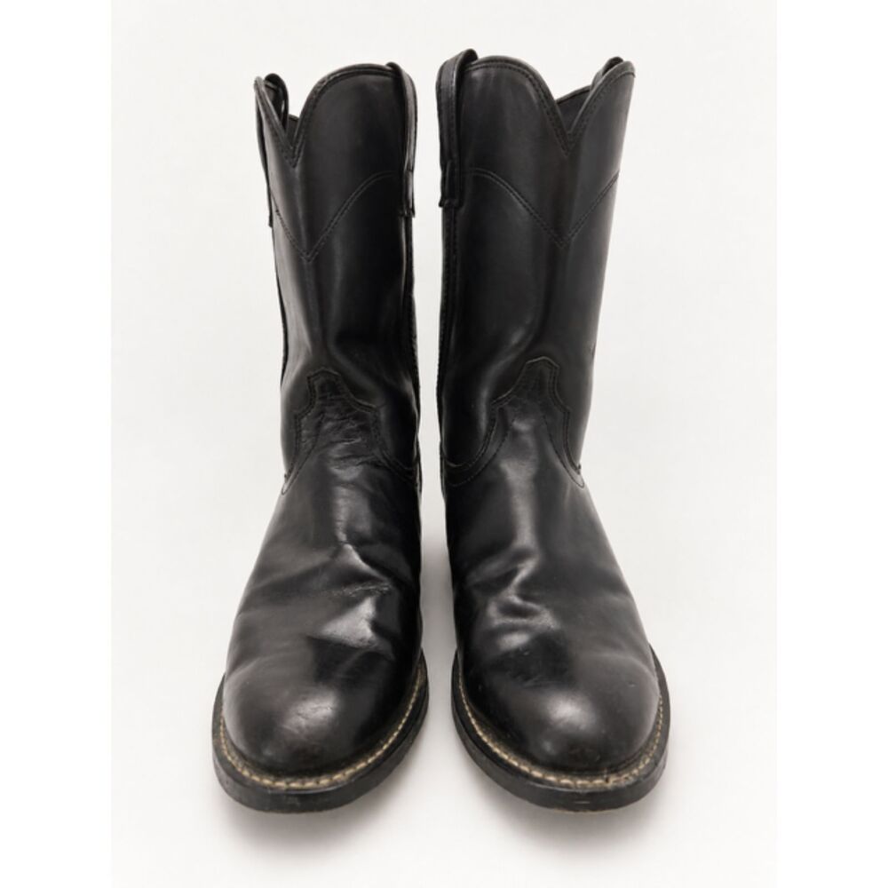 Laredo Men’s Black Leather Western Cowboy Boots Size 10 D